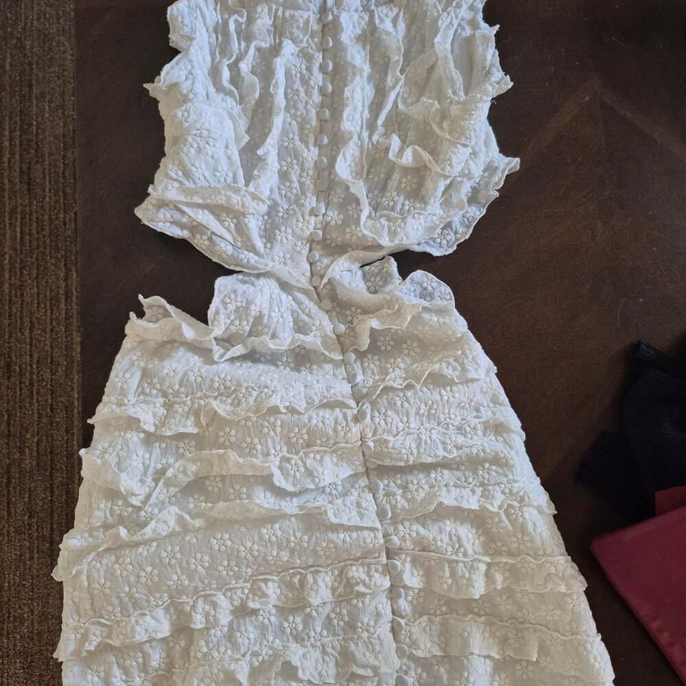 sabo - luxe frill white dress